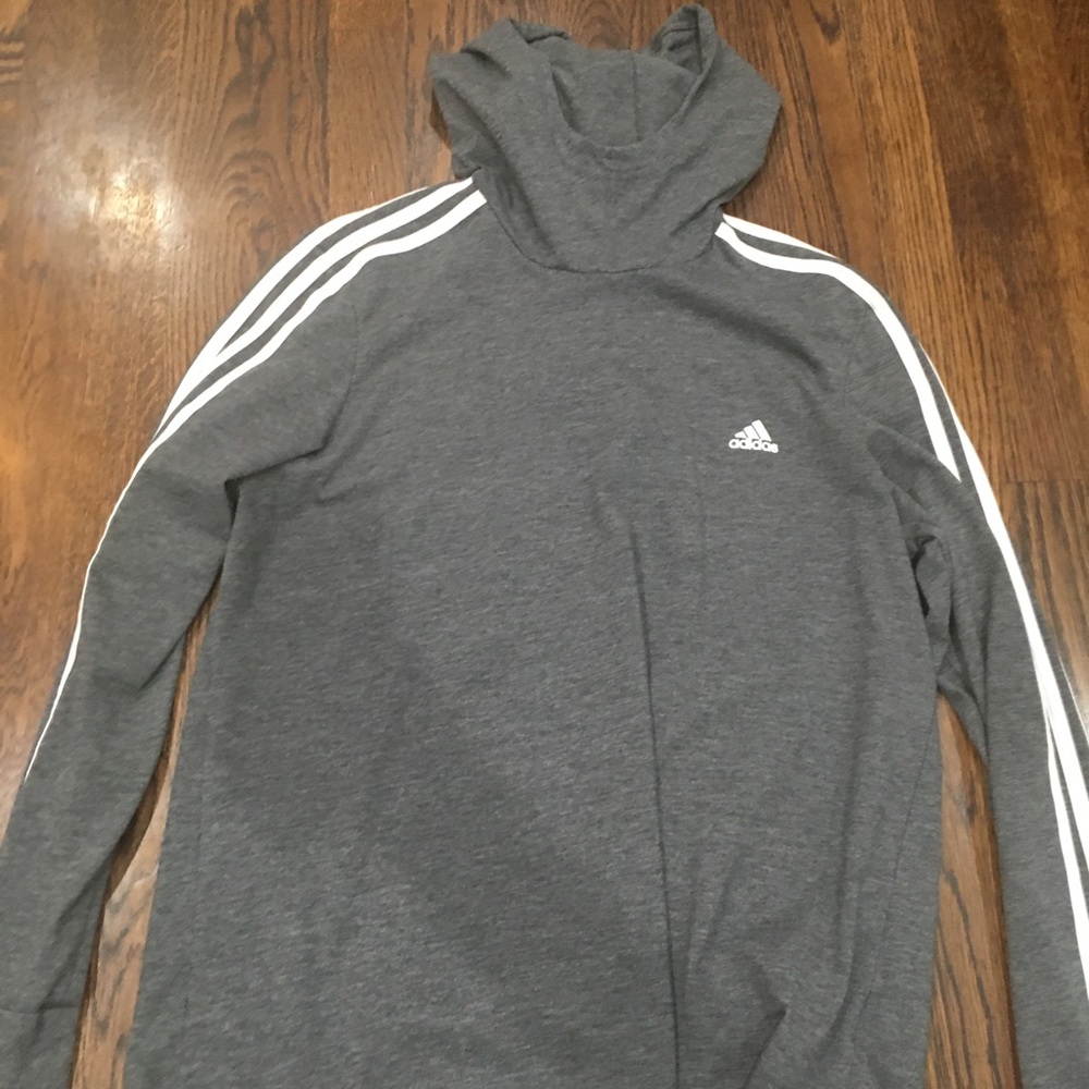 Grey Adidas long sleeve with hood